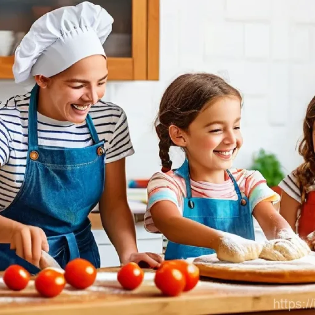 타요와 가족 콘텐츠 제작 - **Italian Family Focaccia Fun:**
"A vibrant, warm image of a cheerful Italian family in a bright...