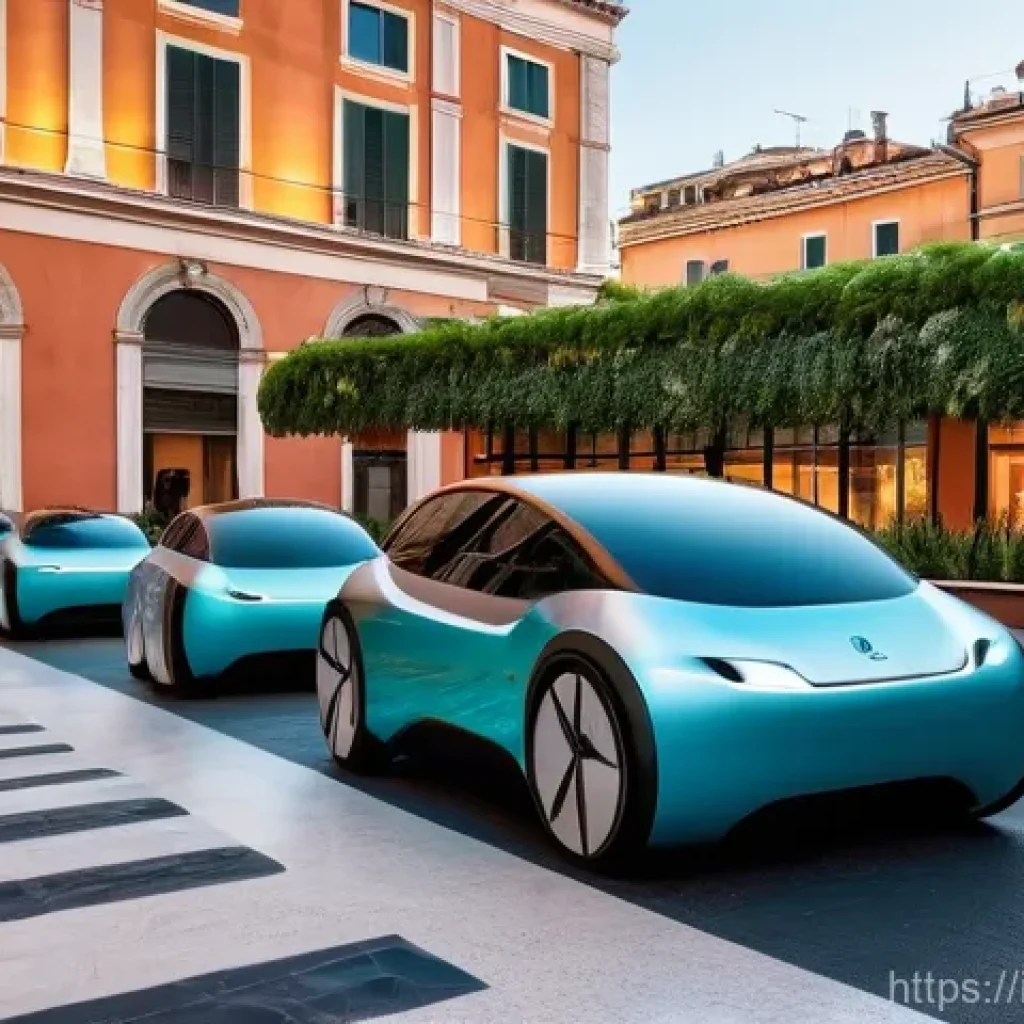 타요의 미래 전망 - **Prompt: Future Urban Mobility in Rome**
"A vibrant, futuristic street scene in Rome, Italy, at...