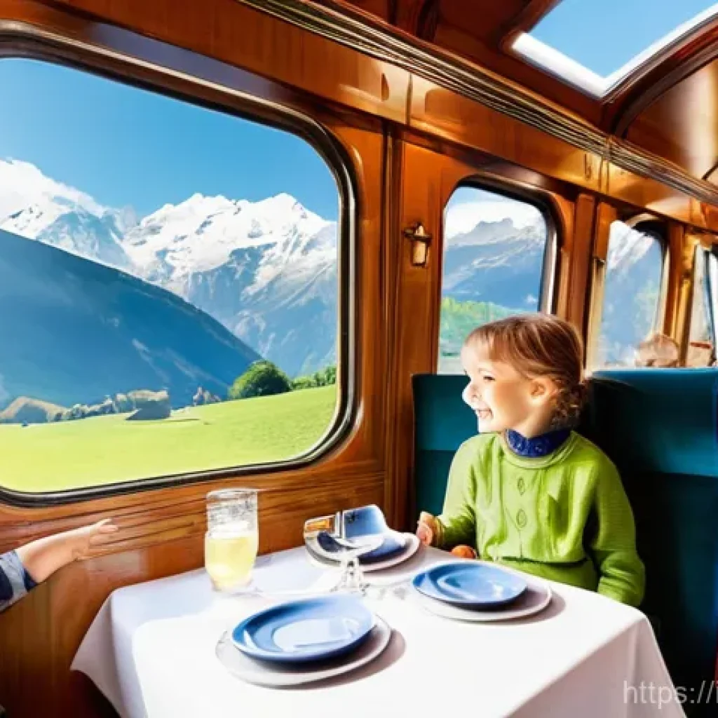 타요 관련 여행 콘텐츠 - **Italian Alps Train Journey:** A vibrant, sun-drenched scene inside a classic Italian train carriag...