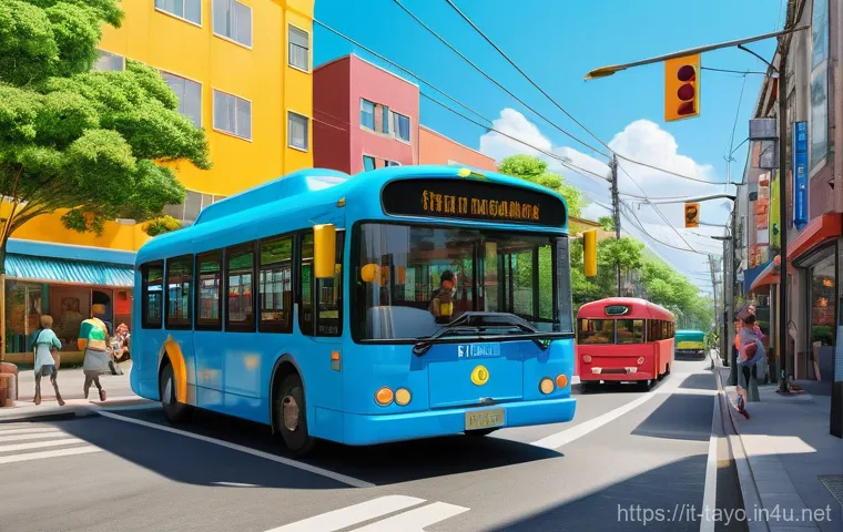 타요의 비하인드 장면 - **Prompt 1: Tayo and Friends on a Sunny City Street**
"A vibrant, high-angle shot capturing Tayo...