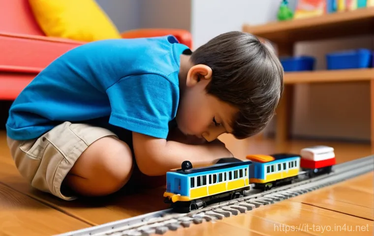 타요와 어린이 동기 부여 - **Prompt: Resilience in Play**
    A determined 7-year-old Italian boy, wearing a vibrant blue t-shi...