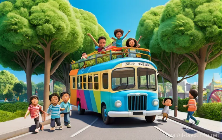 타요 시즌 2 인기 에피소드 - **Prompt:** A vibrant, cheerful scene showcasing Tayo the Little Bus and his friends (Lani, Gani, an...