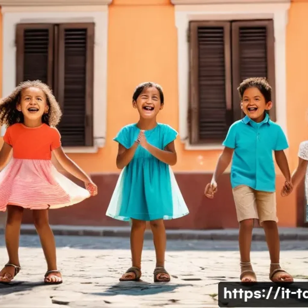 타요 테마곡 제작 과정 - **Prompt:** A diverse group of joyful children, aged between 5 and 10, are energetically singing and...