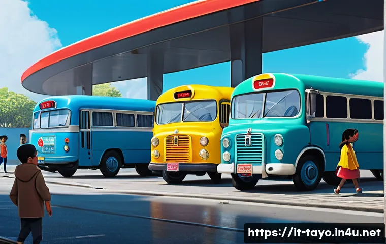 타요의 캐릭터별 명대사 - **Prompt 1: "The Heart of the Bus Station: A Scene of Friendship and Teamwork"**
A vibrant and b...