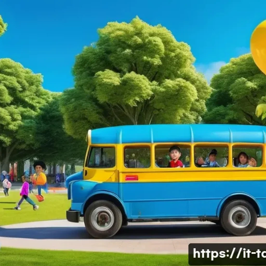 타요와 함께 배우는 색깔 - A colorful and cheerful scene featuring Tayo the blue bus surrounded by children playing in a bright...