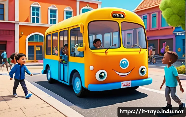 타요 코믹북 - A colorful, vibrant scene featuring animated characters from a children&rsquo;s comic book, inspired by Ta...