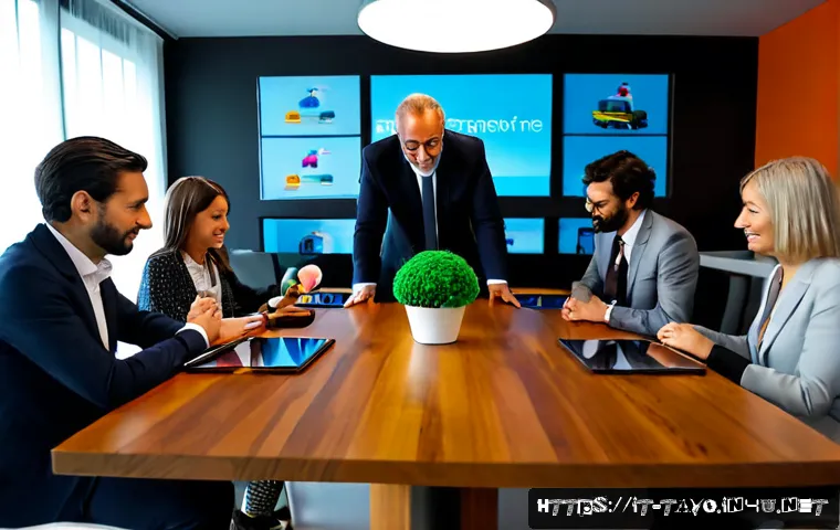 타요 IP 관리 사례 - Photorealistic Italian intellectual property management meeting for a children’s animated city-bus c...