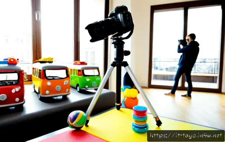 타요의 키즈 채널 운영 - Photorealistic Italian family content creator filming a cheerful children’s educational video in a b...